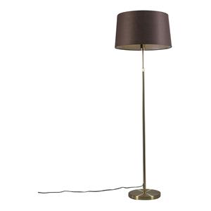 QAZQA Stehleuchte gold / messing mit Schirm braun verstellbar 45 cm - Parte