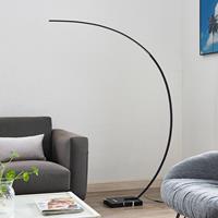Lindby Kendra LED boogvloerlamp, zwart