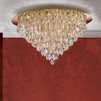 Orion Plafondlamp Celeste met K9-kristallen, Ø75cm, goud