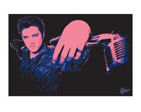 Pyramid Elvis Presley Microphone Kunstdruk 40x50cm