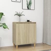 vidaXL Dressoir met houten poten 60x35x70 cm spaanplaat sonoma eiken