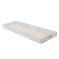 Houten kaarsenbord/plateau rechthoekig white wash 60 x 20 cm -