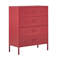 Beliani Commode chroomstaal rood ENAGO