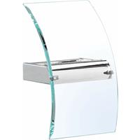Searchlight Gang LED wandlamp, chroom/helder, glas, 29 cm hoog
