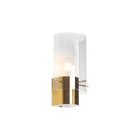 Qazqa Vintage Wandlamp Messing Met Smoke Glas - Vidra