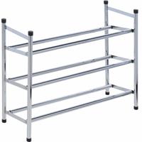 Basic Uitschuifbaar Schoenenrek 3-Laags RVS 61,5-115x50 cm