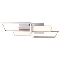 brilliant Lampe, Zelia led Deckenleuchte 51x51cm 4flg nickel eloxiert, 1x led integriert, 40W led integriert, (4270lm, 3000K), In 3 Stufen über Wandschalter
