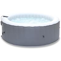 ALICE'S GARDEN Runder aufblasbarer Spa MSPA - Kili 4 Grau - für 4 Personen 180 cm, PVC, Pumpe, Heizung, Luftpumpe, 2 Filterpatronen, Abdeckung, Diffusor und