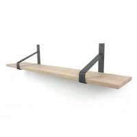 Wood Brothers Eiken 18mm wandplank recht 120 x 20 cm inclusief plankdragers