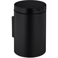 RELAXDAYS Kosmetikeimer Wandmontage, 3 Liter, Absenkautomatik, entnehmbarer Inneneimer, Bad Mülleimer, Stahl, schwarz