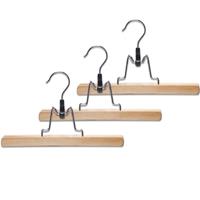 6x Houten Broekhangers/rokhangers Kledinghangers 25 Cm - Kledinghangers