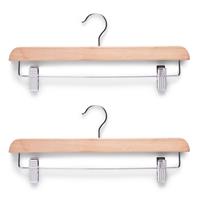6x Luxe Houten Broekhangers/cliphangers Kledinghangers 36 Cm - Kledinghangers