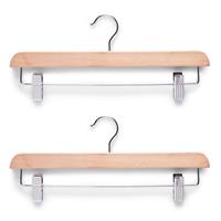 6x Luxe Houten Broekhangers/cliphangers Kledinghangers 36 Cm - Kledinghangers