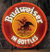 Fiftiesstore Budweiser Jaren 50 Stijl Logo Neon Verlichting Met Achterplaat 65 x 65 cm