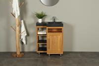 BadkamerExclusief Teak badkamermeubel Kerinci 75 cm basalt deur rechts