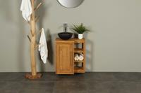 BadkamerExclusief Hangend WC-meubel, toiletmeubel, hout Kerinci deur links 60 cm