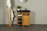 BadkamerExclusief Teak badkamermeubel Kerinci 75 cm terrazzo deur rechts