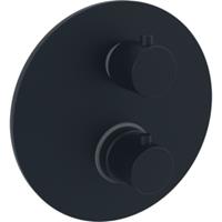 Paffoni Light douche thermostaatkraan met temperatuurbegrenzing en omstel zwart mat LIQ018NO