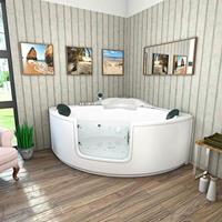 ACQUAVAPORE Whirlpool Pool Badewanne Eckwanne Wanne W60 140x140cm mit Tür Walk-in-Pool passive Schlauch-Reinigung