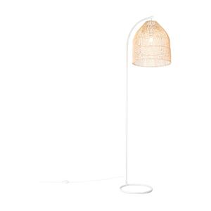 QAZQA Vloerlamp sam - Wit - Landelijk - L 55cm