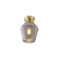 Qazqa Art deco plafondlamp messing met smoke glas - Karce