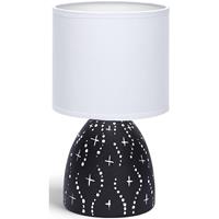 BES LED Led Tafellamp - Tafelverlichting - Aigi Atar - E14 Fitting - Rond at Zwart - Keramiek