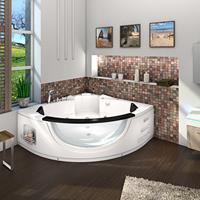 ACQUAVAPORE Whirlpool Pool Badewanne Eckwanne Wanne W06-SC 152x152cm mit Farblicht, aktive Schlauch-Reinigung