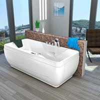 ACQUAVAPORE Whirlpool Pool Badewanne Wanne W49-PL 170x80cm mit Farblicht, aktive Schlauch-Reinigung