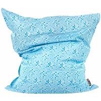 beliani Sitzsack Blau mit Weiß 140 x 180 cm Indoor Outdoor Stark wasserabweisender Langfristige Volumenstabilität Pünktchen Design Leicht Gewicht - Weiß