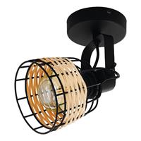 EGLO Spot Anwick 1 aus Stahl/Rattan, einflammig