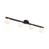 Qazqa Moderne Plafondlamp Zwart Ip44 4-lichts - Cederic