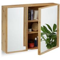 RELAXDAYS Bad Spiegelschrank 2-türig, Wandschrank aus Bambus, vormontierter Badschrank HxBxT: 50 x 65 x 14 cm, natur