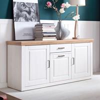 LOMADOX Sideboard BRASILIA-05 Wohnzimmer-Schrank Landhaus-Stil in Pinie Aurelio Nb. mit Kranz-Deckplatte - B/H/T: 183/85/50cm