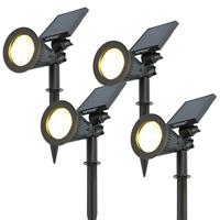 HOFTRONIC™ 4x Bend LED Solar Prikspot 3000K warm wit IP65 waterdicht Tuinspot Grondspot