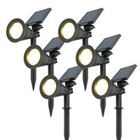HOFTRONIC™ 6x Bend LED Solar Prikspot 3000K warm wit IP65 waterdicht Tuinspot Grondspot