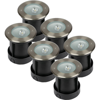 V-TAC Set van 6 grondspots RVS rond 8 Watt 4000K Oblique 20° IP67 waterdicht 2 jaar garantie