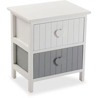 BIGBUY HOME Versa Karachi Möbel für das Bad, 41x27x37cm - Weiß und grau