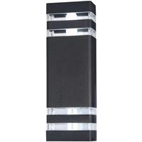 MAYTONI DECORATIVE LIGHTING Wandleuchte LED, außen, schwarz, modern, 2-flammig, Metallrahmen, Glasschirm, IP54, excl. 2X E27 60W