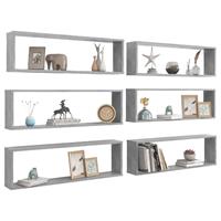 vidaxl Würfelregale 6 Stk. Betongrau 100x15x30 cm Spanplatte