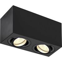 SLV Deckenaufbauleuchte TriLEDo Double in Schwarz GU10 2-flammig