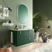 Muebles Unique badmeubel 90cm links royal groen met chromen grepen