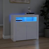 vidaXL Dressoir met LED-verlichting 80x35x75 cm hoogglans wit