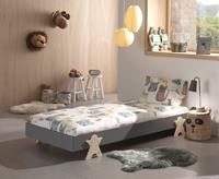 Vipack Einzelbett Modulo, Stapelbett mit Füßen in Smileoptik