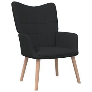 vidaXL Relaxsessel mit Hocker 62x68,5x96 cm Schwarz Stoff 