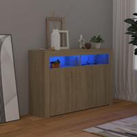 vidaXL Dressoir met LED-verlichting 115,5x30x75 cm cm sonoma