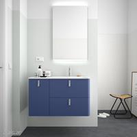 Muebles Unique badmeubel 90cm links azul blauw met chromen grepen