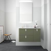 Muebles Unique badmeubel 90cm rechts bosque groen met witte grepen