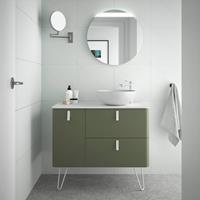 Muebles Unique badmeubel 90cm links bosque groen met waskom en witte grepen