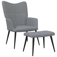 Vidaxl - Relaxsessel mit Hocker 62x68,5x96 cm Hellgrau Stoff