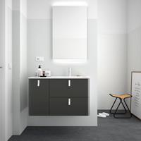 Muebles Unique badmeubel 90cm links antraciet met witte grepen